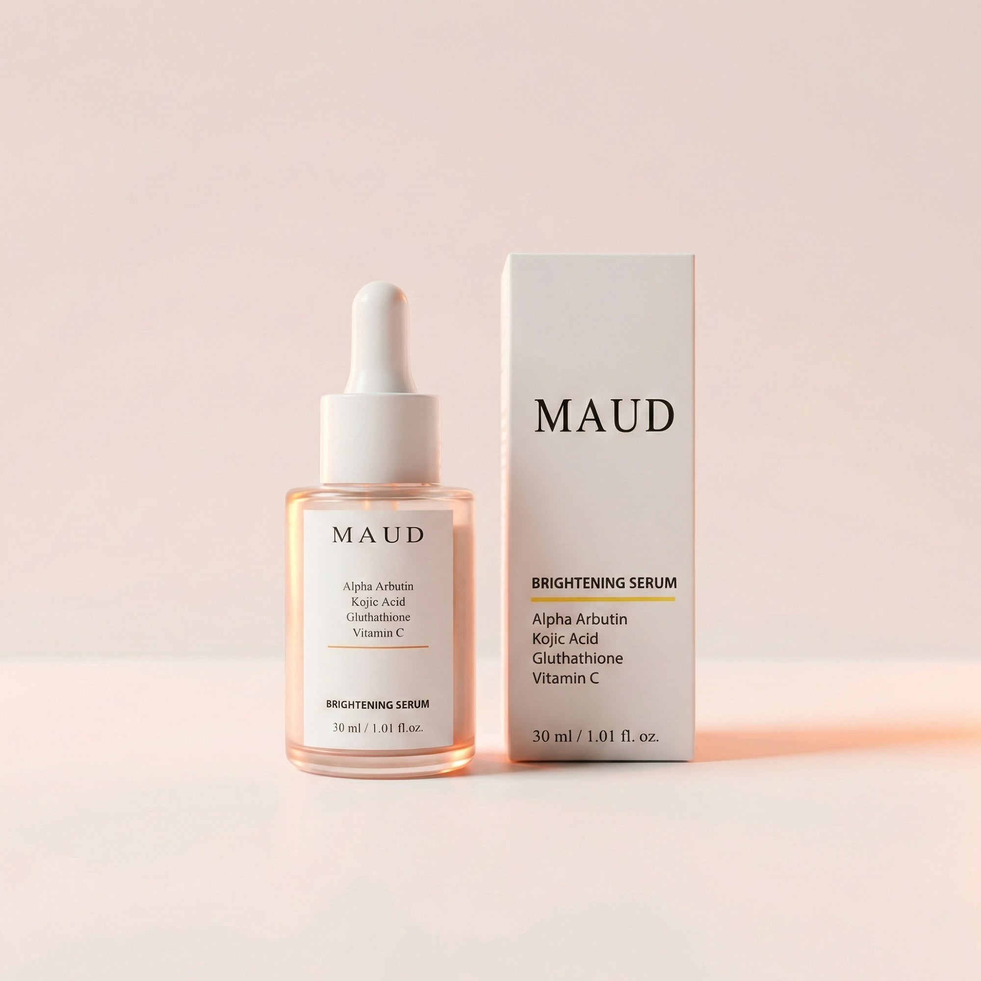 Maud Brightening Serum Vitamin C, Alpha Arbutin, Kojic Acid & Glutathi MAUDSKINCARE Maud Brightening Serum Vitamin C, Alpha Arbutin, Kojic Acid & Glutathi MAUDSKINCARE